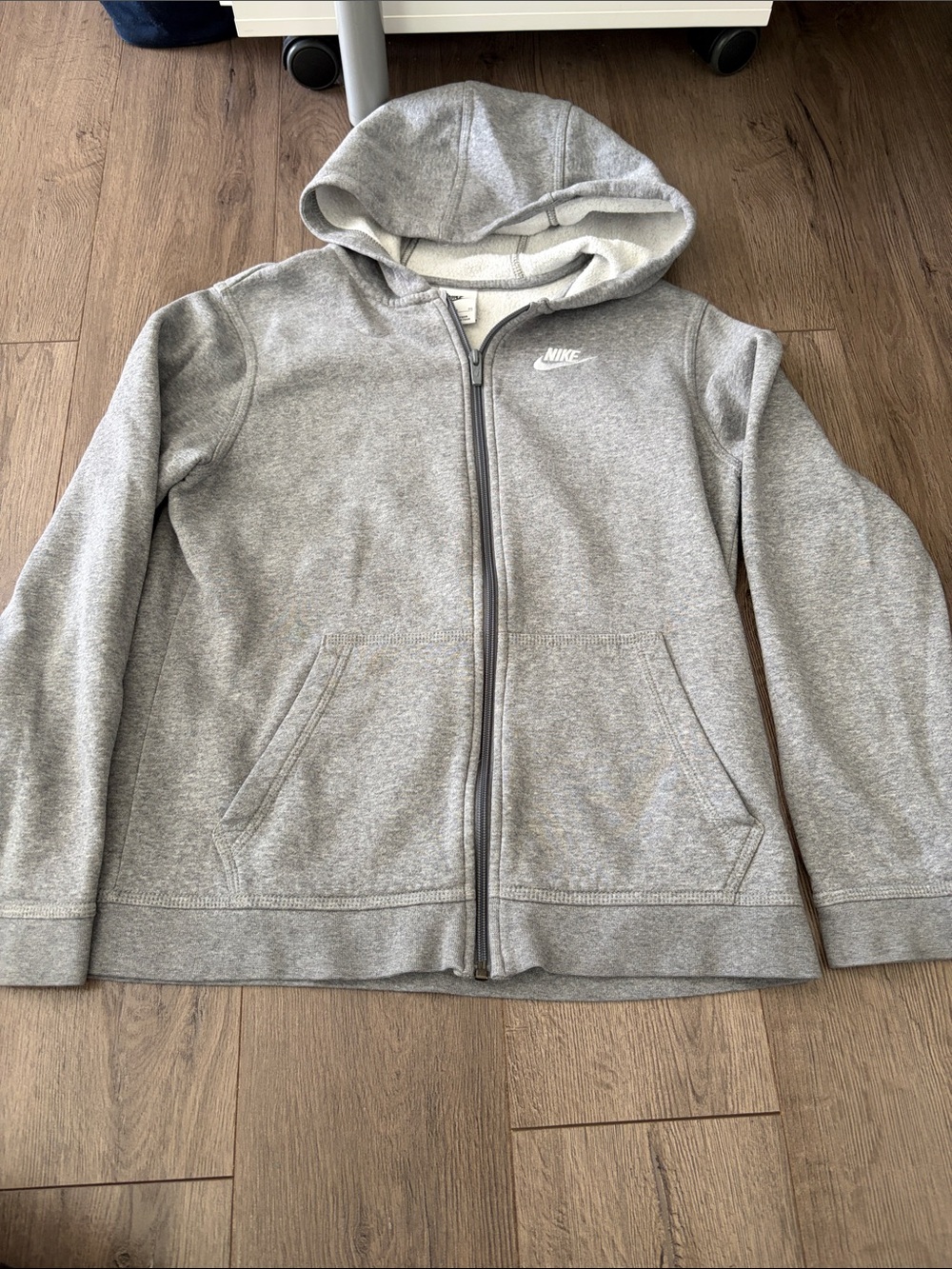 Nike Youth Light Gray Full-Zip Hooded Jacket